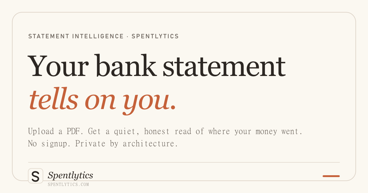 Spentlytics — See Where Your Money Actually Went | Free Bank Statement ...